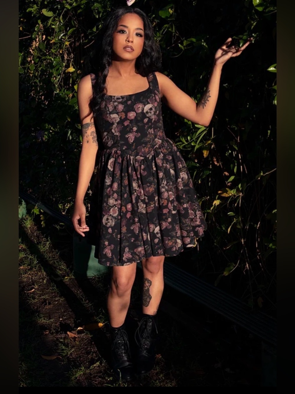 NOVELLA MINI DRESS IN DECAYED BEAUTY PRINT